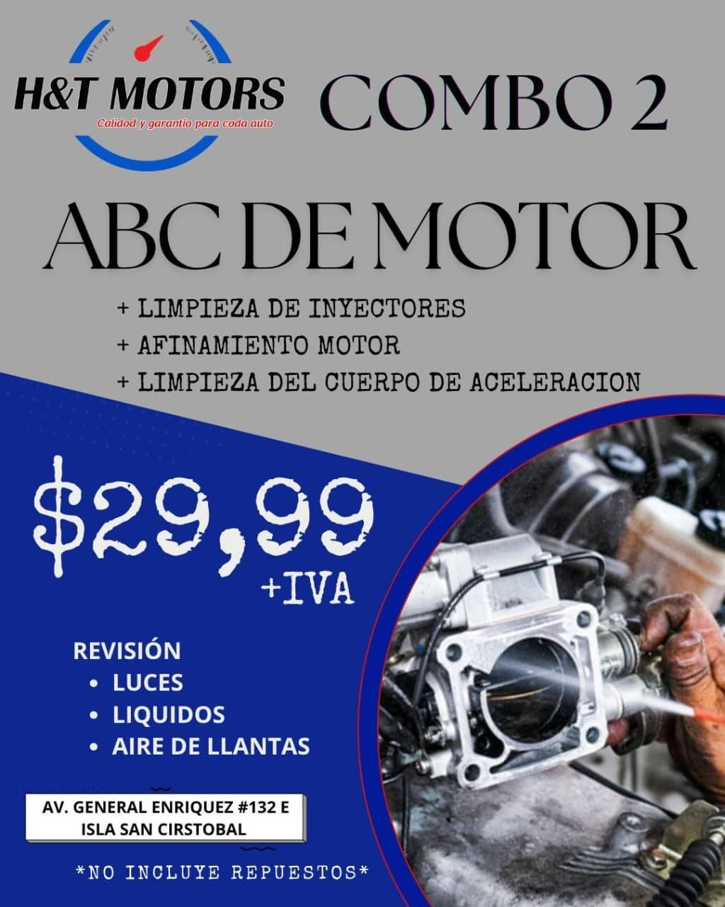 Arte del Combo 2 de H&T MOTORS: ABC de motor por 29,99 mas IVA, con limpieza de inyectores, afinamiento de motor y limpieza del cuerpo de aceleracion